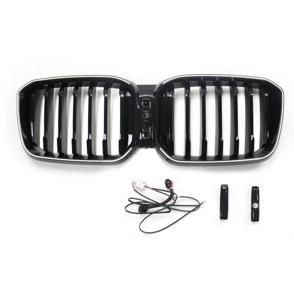 LumiFire Upgrade LED-Grill mit einer Lamelle in Schwarz glänzend passend für BMW X3 Serie G01 LCI 2021 +
