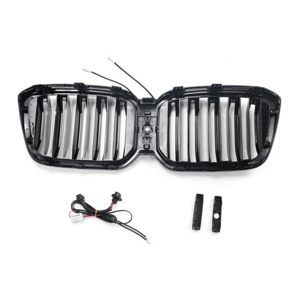 LumiFire Upgrade LED-Doppellamellen-Grill in Schwarz glänzend passend für BMW X3 Serie G01 LCI 2021 +