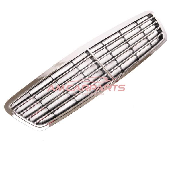 Upgrade Design Kühlergrill / Sportgrill passend für Mercedes Benz C-Klasse W203 / S203 00-07 Hochglanz schwarz / chrom