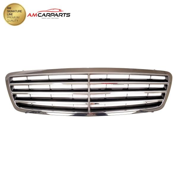 Upgrade Design Kühlergrill / Sportgrill passend für Mercedes Benz C-Klasse W203 / S203 00-07 Hochglanz schwarz / chrom