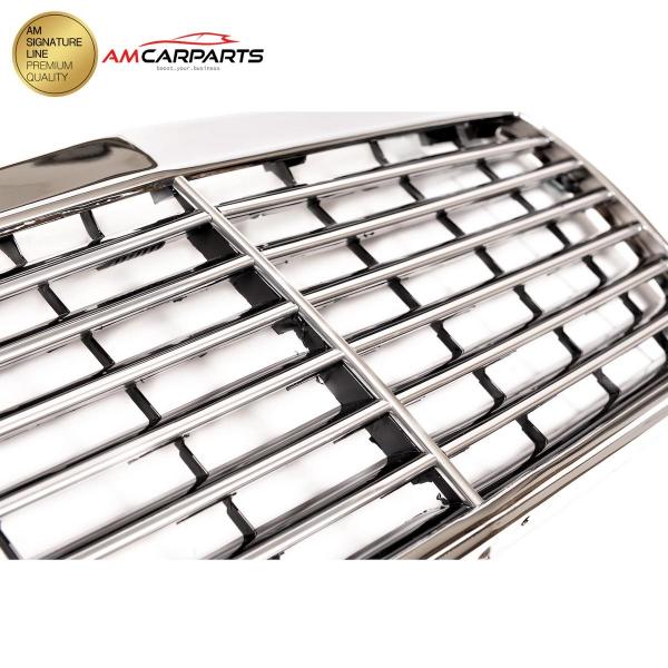 Upgrade Design Kühlergrill / Sportgrill passend für Mercedes Benz E-Klasse W124 / S124 / A124 / C124 Facelift 93-95 Hochglanz schwarz / chrom