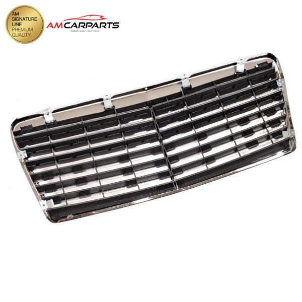 Upgrade Design Kühlergrill / Sportgrill passend für Mercedes Benz E-Klasse W124 / S124 / A124 / C124 Facelift 93-95 Hochglanz schwarz / chrom