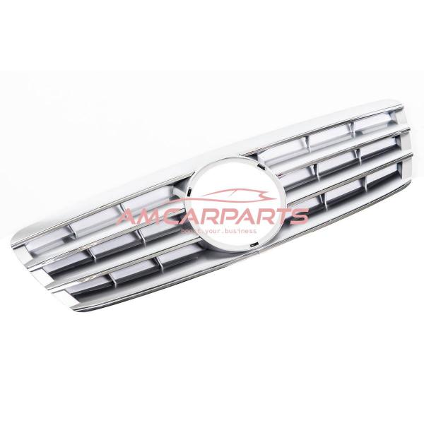 Upgrade Design Kühlergrill / Sportgrill passend für Mercedes Benz C-Klasse W203 / S203 00-07 Hochglanz silber / chrom