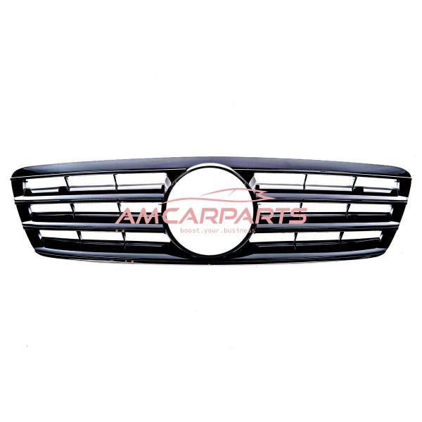 Upgrade Design Kühlergrill / Sportgrill passend für Mercedes Benz C-Klasse W203 / S203 00-07 Hochglanz schwarz