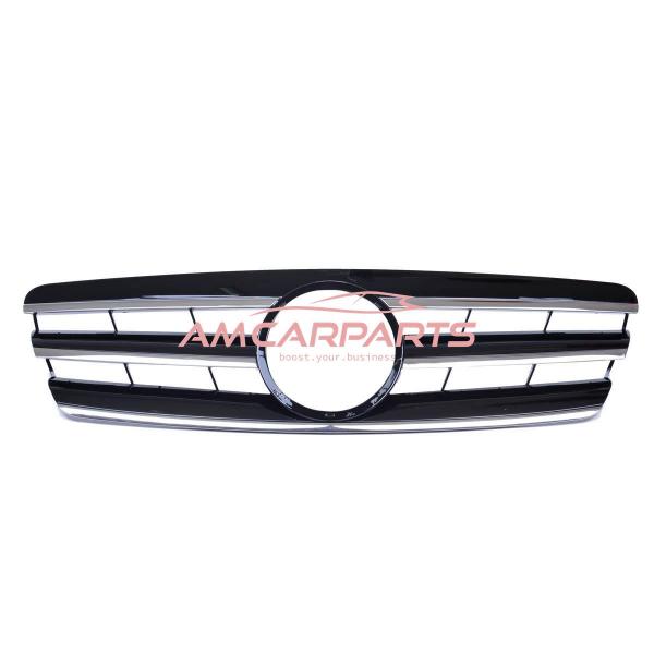 Upgrade Design Kühlergrill / Sportgrill passend für Mercedes Benz C-Klasse W203 / S203 00-07 Hochglanz schwarz / chrom