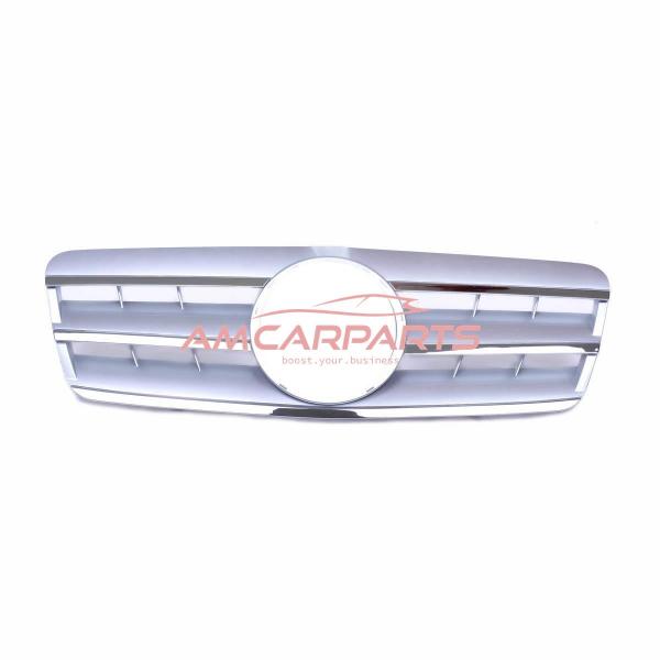 Upgrade Design Kühlergrill / Sportgrill für Mercedes Benz CLK W208 / C208 97-02 Hochglanz silber / chrom