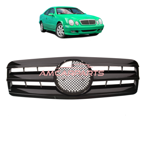Upgrade Design Kühlergrill / Sportgrill für Mercedes Benz CLK W208 / C208 97-02 Hochglanz schwarz