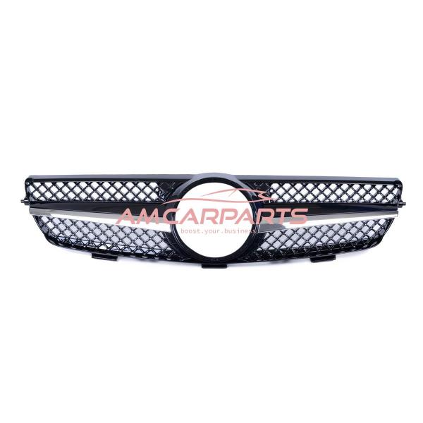 Upgrade Design Kühlergrill / Sportgrill für Mercedes Benz CLK W209 / C209 02-09 Hochglanz schwarz / chrom