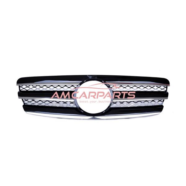 Upgrade Design Kühlergrill / Sportgrill für Mercedes Benz E-Klasse W211 / S211 Vor-Facelift 02-06 Hochglanz schwarz / chrom