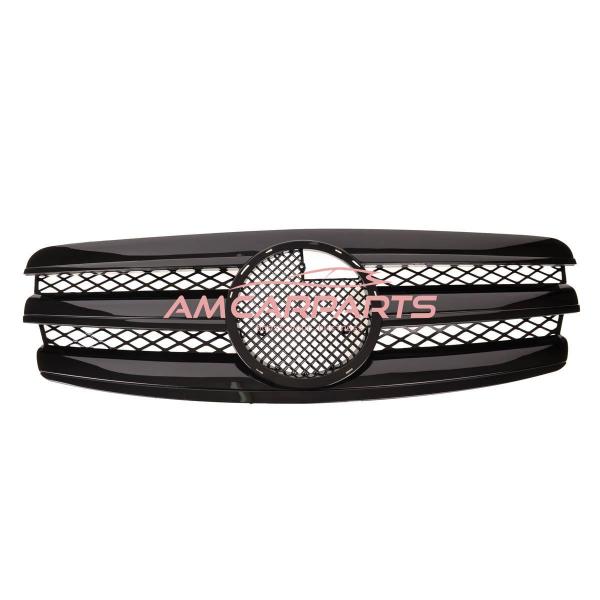 Upgrade Design Kühlergrill / Sportgrill für Mercedes Benz E-Klasse W211 / S211 Vor-Facelift 02-06 Hochglanz schwarz