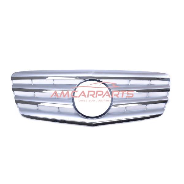 Upgrade Design Kühlergrill / Sportgrill für Mercedes Benz E-Klasse W211 / S211 Facelift 06-09 Matt silber / chrom