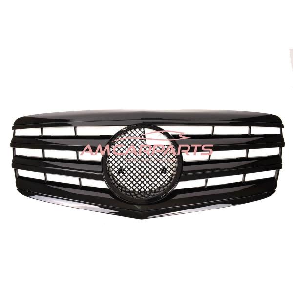 Upgrade Design Kühlergrill / Sportgrill für Mercedes Benz E-Klasse W211 / S211 Facelift 06-09 Hochglanz schwarz
