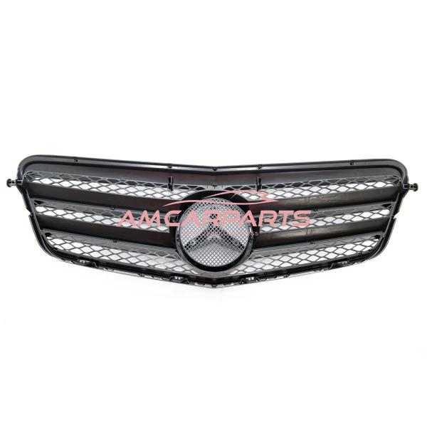 Upgrade Design Kühlergrill / Sportgrill für Mercedes Benz E-Klasse W212 / S212 Vor-Facelift 09-13 Hochglanz schwarz