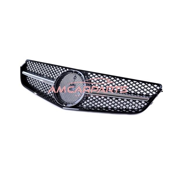 Upgrade Design Kühlergrill / Sportgrill passend für Mercedes Benz E-Klasse C207 / A207 Vor-Facelift 09-13 Hochglanz schwarz / chrom