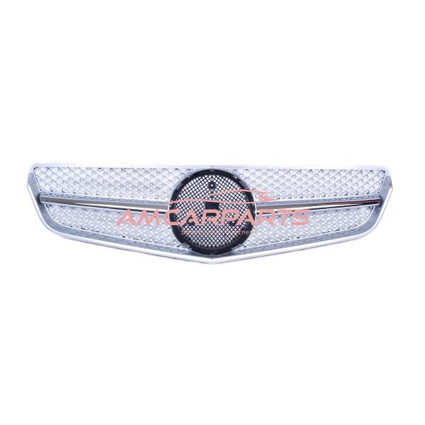 Upgrade Design Kühlergrill / Sportgrill passend für Mercedes Benz E-Klasse C207 / A207 Vor-Facelift 09-13 Hochglanz silber / chrom