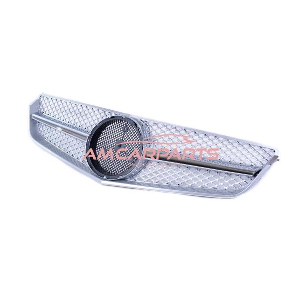 Upgrade Design Kühlergrill / Sportgrill passend für Mercedes Benz E-Klasse C207 / A207 Vor-Facelift 09-13 Hochglanz silber / chrom