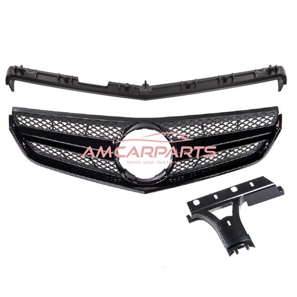 Upgrade Design Kühlergrill / Sportgrill passend für Mercedes Benz E-Klasse C207 / A207 Vor-Facelift 09-13 Matt schwarz / Hochglanz schwarz