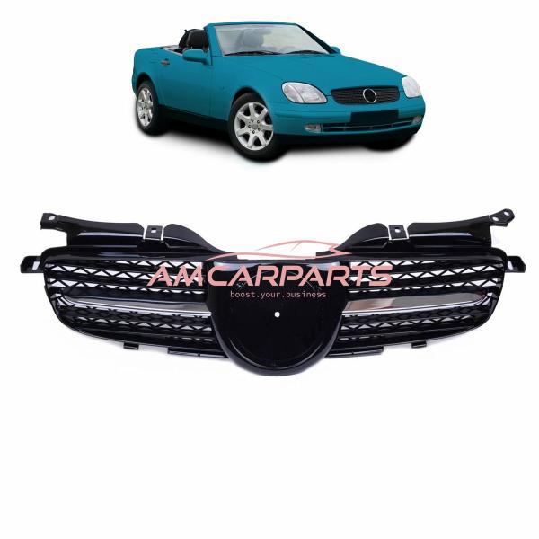 Upgrade Design Kühlergrill / Sportgrill passend für Mercedes Benz SLK R170 96-04 Hochglanz schwarz / chrom