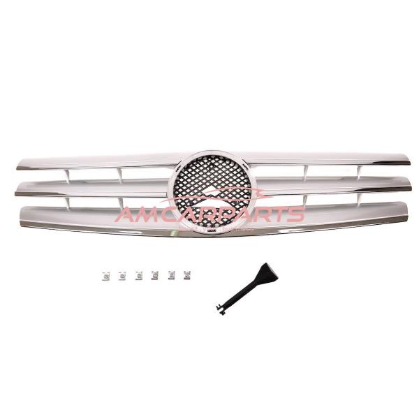 Upgrade Design Kühlergrill / Sportgrill passend für Mercedes Benz SL R129 89-01 Matt silber / chrom