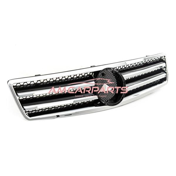 Upgrade Design Kühlergrill / Sportgrill passend für Mercedes Benz SL R129 89-01 Hochglanz schwarz / chrom