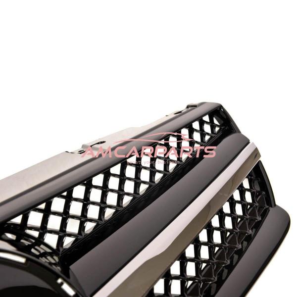 Upgrade Design Kühlergrill / Sportgrill für Mercedes SL (R230) Vor-Facelift 01-06 Hochglanz schwarz / chrom