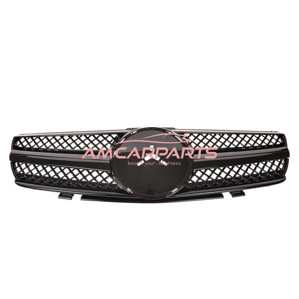 Upgrade Design Kühlergrill / Sportgrill für Mercedes SL (R230) Vor-Facelift 01-06 Hochglanz schwarz