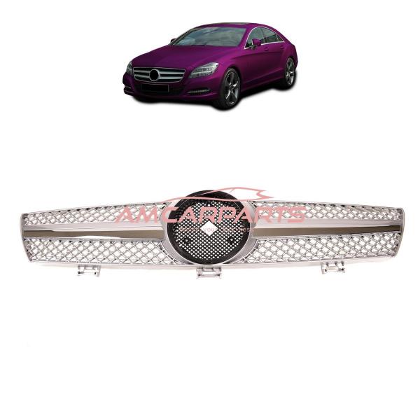 Upgrade Design Kühlergrill / Sportgrill für Mercedes CLS (C219) 04-08 Hochglanz silber / chrom