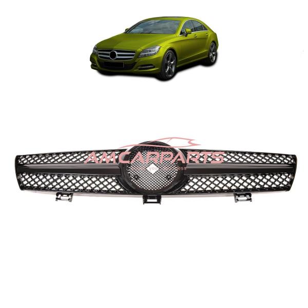 Upgrade Design Kühlergrill / Sportgrill für Mercedes CLS (C219) 04-08 Hochglanz schwarz