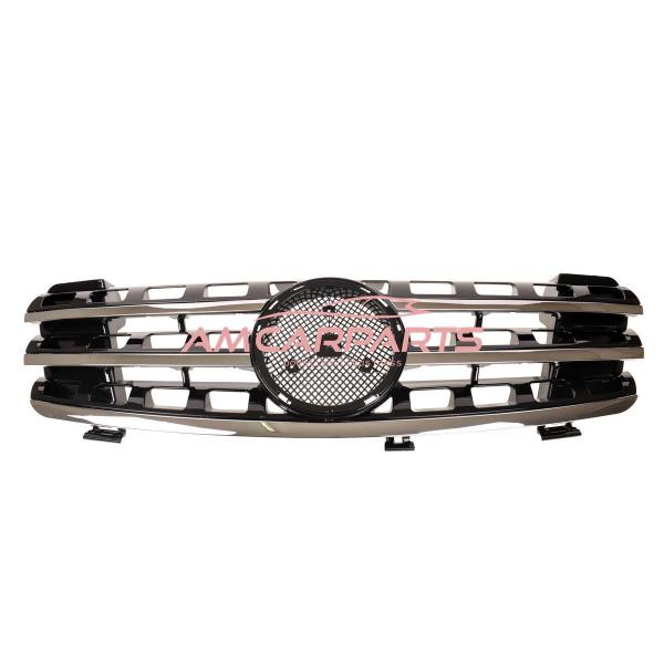 Upgrade Design Kühlergrill / Sportgrill für Mercedes ML-Klasse / M-Klasse W164 Vor-Facelift 05-08 Hochglanz schwarz / chrom