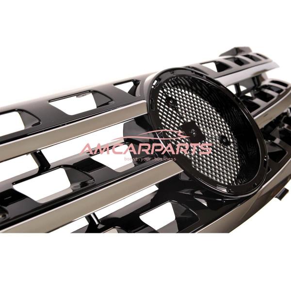 Upgrade Design Kühlergrill / Sportgrill für Mercedes ML-Klasse / M-Klasse W164 Vor-Facelift 05-08 Hochglanz schwarz / chrom