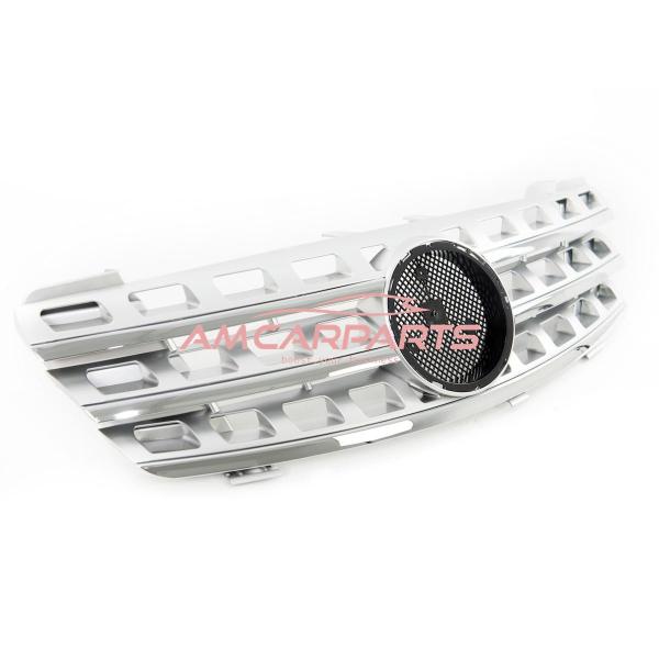 Upgrade Design Kühlergrill / Sportgrill für Mercedes ML-Klasse / M-Klasse W164 Vor-Facelift 05-08 Matt silber / chrom