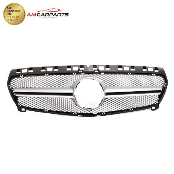 Upgrade Design Kühlergrill / Sportgrill passend für Mercedes Benz A-Klasse W176 12-15 Matt schwarz / Matt silber