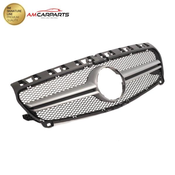 Upgrade Design Kühlergrill / Sportgrill passend für Mercedes Benz A-Klasse W176 12-15 Matt schwarz / Matt silber