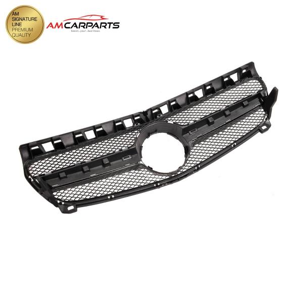 Upgrade Design Kühlergrill / Sportgrill passend für Mercedes Benz A-Klasse W176 12-15 Matt schwarz / Matt silber