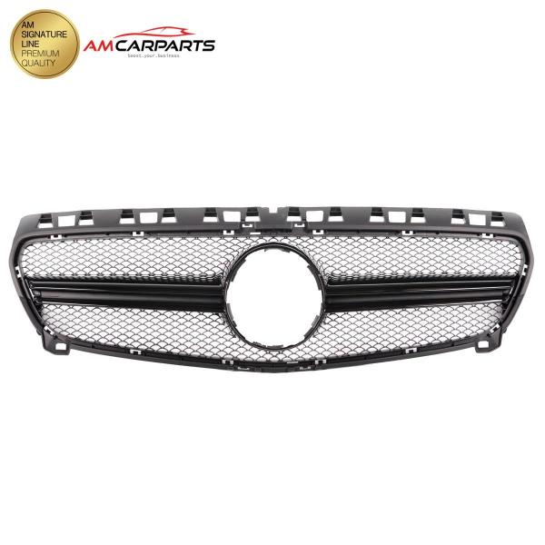 Upgrade Design Kühlergrill / Sportgrill passend für Mercedes Benz A-Klasse W176 12-15 Matt schwarz / Hochglanz schwarz