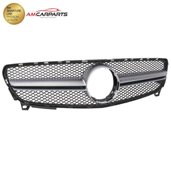 Upgrade Design Kühlergrill / Sportgrill passend für Mercedes Benz A-Klasse W176 Facelift 15-18 Matt schwarz / Matt silber