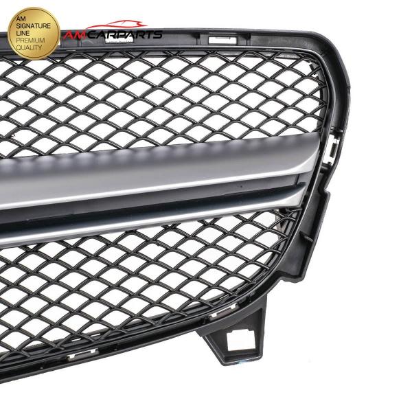 Upgrade Design Kühlergrill / Sportgrill passend für Mercedes Benz A-Klasse W176 Facelift 15-18 Matt schwarz / Matt silber