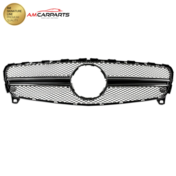 Upgrade Design Kühlergrill / Sportgrill passend für Mercedes Benz A-Klasse W176 Facelift 15-18 Matt schwarz / Hochglanz schwarz