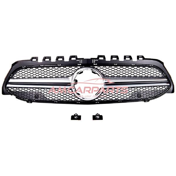 Upgrade Design Kühlergrill / Sportgrill passend für Mercedes Benz A-Klasse V177 / W177 18-23 Matt schwarz / Matt silber