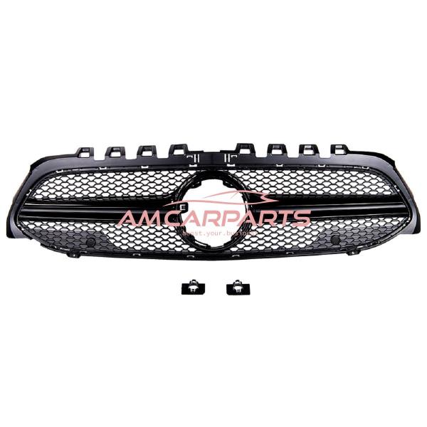 Upgrade Design Kühlergrill / Sportgrill passend für Mercedes Benz A-Klasse V177 / W177 18-23 Matt schwarz / Hochglanz schwarz