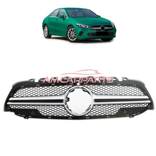 Upgrade Design Kühlergrill / Sportgrill passend für Mercedes Benz A-Klasse V177 / W177 18+ Matt schwarz / Matt silber