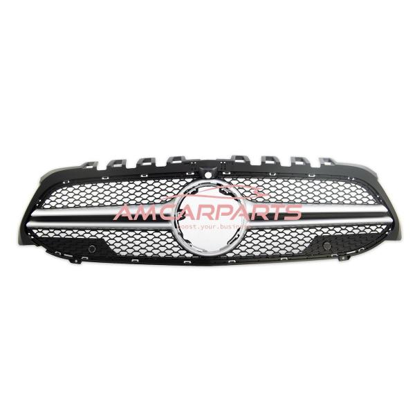 Upgrade Design Kühlergrill / Sportgrill passend für Mercedes Benz A-Klasse V177 / W177 18+ Matt schwarz / Matt silber