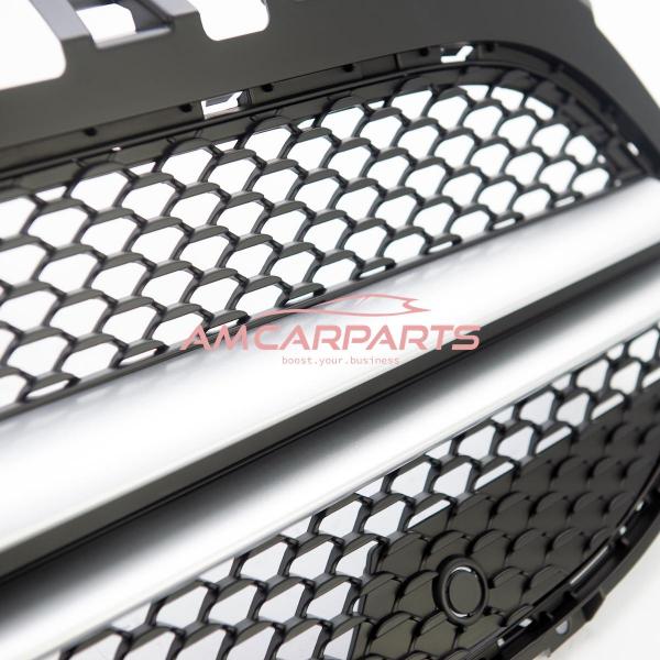 Upgrade Design Kühlergrill / Sportgrill passend für Mercedes Benz A-Klasse V177 / W177 18+ Matt schwarz / Matt silber
