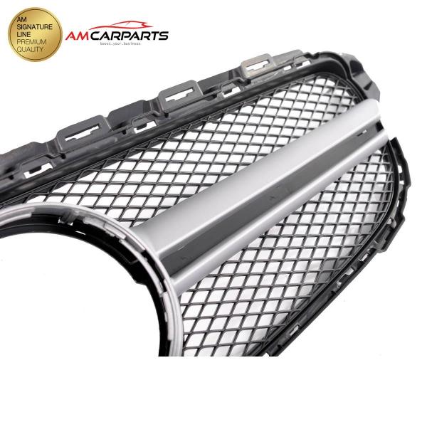 Upgrade Design Kühlergrill / Sportgrill passend für Mercedes Benz C-Klasse W205 / S205 / A205 / C205 13-18 Matt schwarz / Matt silber