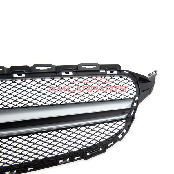 Upgrade Design Kühlergrill / Sportgrill passend für Mercedes Benz C-Klasse W205 / S205 / A205 / C205 13-18 Matt schwarz / Matt silber
