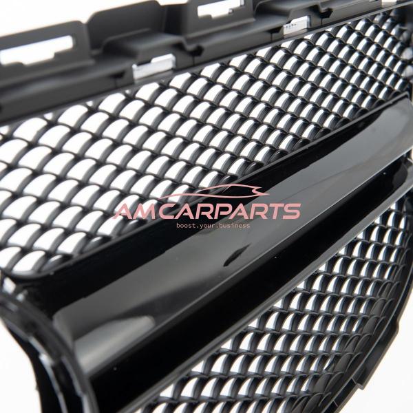 Upgrade Design Kühlergrill / Sportgrill passend für Mercedes Benz C-Klasse W205 / S205 / A205 / C205 13-18 Matt schwarz / Hochglanz schwarz