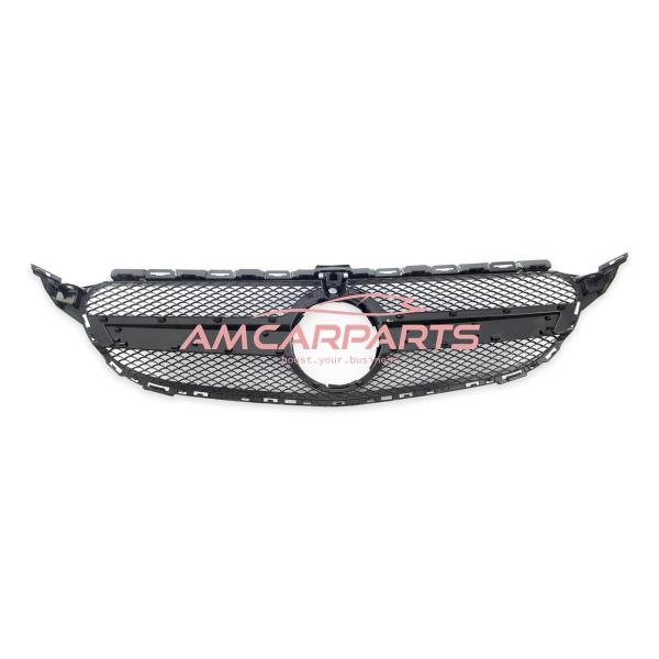 Upgrade Design Kühlergrill / Sportgrill passend für Mercedes Benz C-Klasse W205 / S205 / A205 / C205 13-18 Matt schwarz / Hochglanz schwarz
