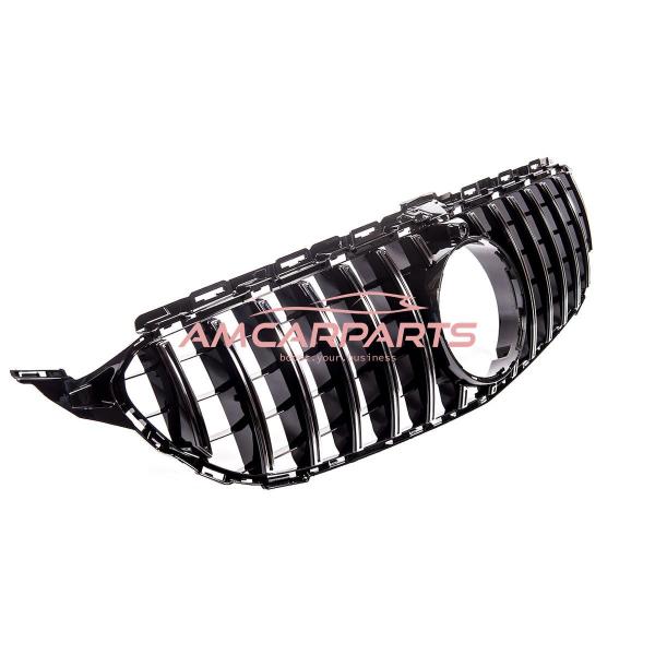Upgrade Design Kühlergrill / Sportgrill passend für Mercedes Benz C-Klasse W205 / S205 / A205 / C205 13-18 Hochglanz schwarz / chrom