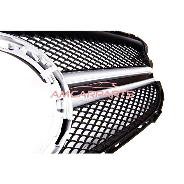 Upgrade Design Kühlergrill / Sportgrill passend für Mercedes Benz C-Klasse W205 / S205 / A205 / C205 Facelift 18-21 Matt schwarz / Matt silber