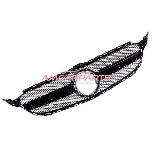 Upgrade Design Kühlergrill / Sportgrill passend für Mercedes Benz C-Klasse W205 / S205 / A205 / C205 Facelift 18-21 Matt schwarz / Matt silber